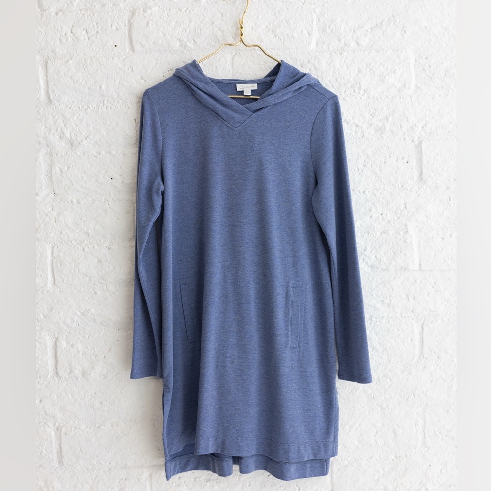 Blue Hooded Dress - Luxe Tencel Pure Jill Size Small